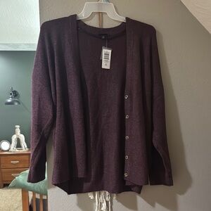 Women's Burgundy Cardigan Sweater